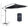 Sombrilla de Jardín Ø295x250 cm Parasol Excéntrico Inclinable con Manivela Base Cruzada y Soporte de Metal 8 Var... - Ogal.Es