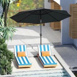 Sombrilla de Jardín Ø295x250 cm con Manivela Parasol Exterior con Mecanismo de Inclinación y Poste Desmontable d... - Ogal.Es