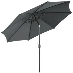 Sombrilla de Jardín Ø295x250 cm con Manivela Parasol Exterior con Mecanismo de Inclinación y Poste Desmontable d... - Ogal.Es