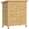 Armario para Terraza de Madera con 2 Estantes Interiores 2 puertas de Buena Ventilación y Techo Inclinado para E... - Ogal.Es