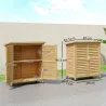 Armario para Terraza de Madera con 2 Estantes Interiores 2 puertas de Buena Ventilación y Techo Inclinado para E... - Ogal.Es