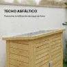 Armario para Terraza de Madera con 2 Estantes Interiores 2 puertas de Buena Ventilación y Techo Inclinado para E... - Ogal.Es