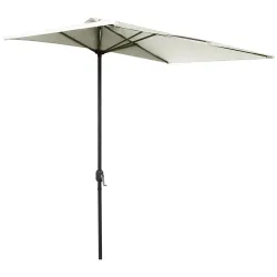 Sombrilla Rectangular 230x130x245 cm Parasol para Pared Media Sombrilla con Manivela Protección UV 30+ Impermeab... - Ogal.Es