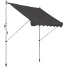 Toldo Manual Retráctil 200x150x170-280 cm para Balcón y Terraza con Altura Ajustable con Manivela Gris - Ogal.Es