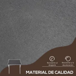 Toldo Manual Retráctil 200x150x170-280 cm para Balcón y Terraza con Altura Ajustable con Manivela Gris - Ogal.Es