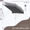 Toldo Manual Retráctil 200x150x170-280 cm para Balcón y Terraza con Altura Ajustable con Manivela Gris - Ogal.Es