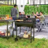 Barbacoa de Carbón con Parrilla Ajustable en Altura para Exterior Barbacoa Portátil con Estante de Almacenaje y ... - Ogal.Es