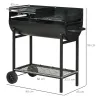 Barbacoa de Carbón con Parrilla Ajustable en Altura para Exterior Barbacoa Portátil con Estante de Almacenaje y ... - Ogal.Es