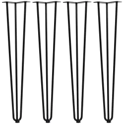 Conjunto de 4 Patas para Mesa de Estilo Industrial y Diseño Horquilla con Protectores Anti-arañazos de Goma 12x1... - Ogal.Es