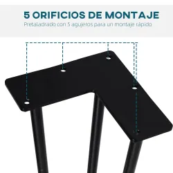 Conjunto de 4 Patas para Mesa de Estilo Industrial y Diseño Horquilla con Protectores Anti-arañazos de Goma 12x1... - Ogal.Es