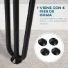 Conjunto de 4 Patas para Mesa de Estilo Industrial y Diseño Horquilla con Protectores Anti-arañazos de Goma 12x1... - Ogal.Es