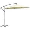 Sombrilla de Jardín Ø300x250 cm Parasol Excéntrico Inclinable con Manivela Base Cruzada y Soporte de Metal 8 Var... - Ogal.Es