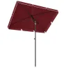 Sombrilla de Terraza de Aluminio 2x1,3x2,5 m Parasol de Jardín Rectangular con Función de Inclinación Rojo Vino - Ogal.Es