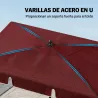 Sombrilla de Terraza de Aluminio 2x1,3x2,5 m Parasol de Jardín Rectangular con Función de Inclinación Rojo Vino - Ogal.Es