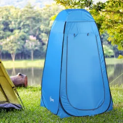 Tienda de Ducha Portátil con Bolsa de Transporte para Baño Inodoro 120x120x190 cm Azul - Ogal.Es
