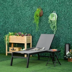 Tumbona de Jardín de Aluminio Tumbona Exterior con Respaldo Reclinable en 5 Posiciones Carga 120 kg 169x65x102 c... - Ogal.Es