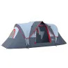 Tienda de Acampada para 6 Personas Impermeable 3000mm+ con Bolsa de Transporte y Gancho 455x220x180 cm Gris - Ogal.Es