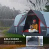 Tienda de Acampada para 6 Personas Impermeable 3000mm+ con Bolsa de Transporte y Gancho 455x220x180 cm Gris - Ogal.Es