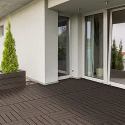 Set de 9 Baldosas Cuadradas de 30x30 cm con Área de 0,81 m² Losetas Sistema de Clic para Balcón Terraza Jardín M... - Ogal.Es