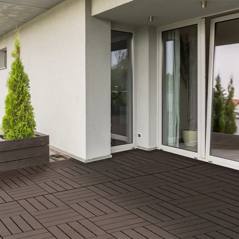 Set de 9 Baldosas Cuadradas de 30x30 cm con Área de 0,81 m² Losetas Sistema de Clic para Balcón Terraza Jardín M... - Ogal.Es