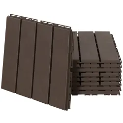 Set de 9 Baldosas Cuadradas de 30x30 cm con Área de 0,81 m² Losetas Sistema de Clic para Balcón Terraza Jardín M... - Ogal.Es
