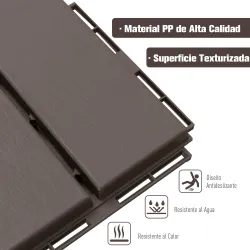 Set de 9 Baldosas Cuadradas de 30x30 cm con Área de 0,81 m² Losetas Sistema de Clic para Balcón Terraza Jardín M... - Ogal.Es