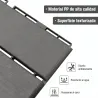 Set de 9 Baldosas Cuadradas de 30x30 cm con Área de 0,81 m² Losetas Sistema de Clic para Balcón Terraza Jardín Gris - Ogal.Es