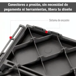 Set de 9 Baldosas Cuadradas de 30x30 cm con Área de 0,81 m² Losetas Sistema de Clic para Balcón Terraza Jardín Gris - Ogal.Es
