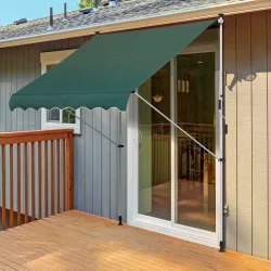 Toldo Manual Retráctil 200x150x170-280 cm para Balcón y Terraza con Altura Ajustable con Manivela Verde - Ogal.Es