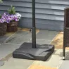 Base para Sombrilla de 20 kg Apta para Postes de Parasol de Ø32mm Ø38mm o Ø48mm 41,5x41,5x33cm Negro - Ogal.Es