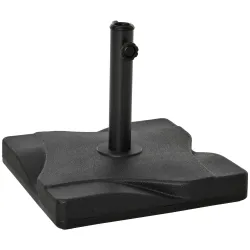Base para Sombrilla de 20 kg Apta para Postes de Parasol de Ø32mm Ø38mm o Ø48mm 41,5x41,5x33cm Negro - Ogal.Es
