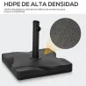 Base para Sombrilla de 20 kg Apta para Postes de Parasol de Ø32mm Ø38mm o Ø48mm 41,5x41,5x33cm Negro - Ogal.Es