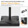 Base para Sombrilla de 20 kg Apta para Postes de Parasol de Ø32mm Ø38mm o Ø48mm 41,5x41,5x33cm Negro - Ogal.Es