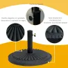 Base para Sombrilla de Jardín Peso Neto 14 kg Soporte de Parasol Apto para Postes de 35mm/38mm/48mm Rellena de C... - Ogal.Es