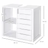 Mueble Bajo de Lavabo para Baño Suspendido Compacto con 2 Estantes Abiertos y Zona Cerrada 60x30x54 cm Blanco - Ogal.Es