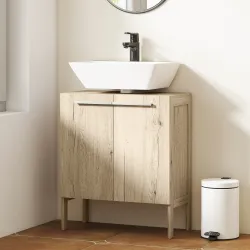 Mueble Bajo de Lavabo para Baño Compacto con 2 Puertas de Armario 60x30x70 cm - Ogal.Es