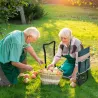 Taburete de Jardín Plegable con Almohadilla de Espuma EVA Asiento de Jardín 2 en 1 con Bolsa para Herramientas - Ogal.Es