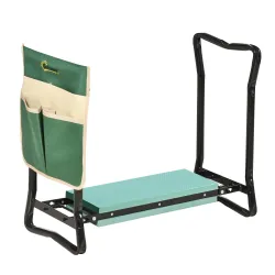 Taburete de Jardín Plegable con Almohadilla de Espuma EVA Asiento de Jardín 2 en 1 con Bolsa para Herramientas - Ogal.Es