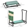 Taburete de Jardín Plegable con Almohadilla de Espuma EVA Asiento de Jardín 2 en 1 con Bolsa para Herramientas - Ogal.Es