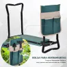 Taburete de Jardín Plegable con Almohadilla de Espuma EVA Asiento de Jardín 2 en 1 con Bolsa para Herramientas - Ogal.Es