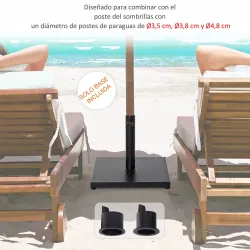 Base para Sombrilla de Jardín Peso Neto 18 kg Soporte Pie para Parasol Apto para Postes de Ø35mm/Ø38mm/Ø48mm par... - Ogal.Es