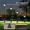 Lámpara Solar de Jardín Farola con 6 Luces LED con Batería Recargable Solar con Autonomía de 6-8 Horas Ø26,5x177... - Ogal.Es