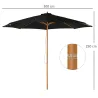 Sombrilla Terraza Exterior Ø300 cm Sombrilla de Jardín con Sistema de Polea Techo Ventilado y Poste Desmontable ... - Ogal.Es