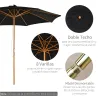 Sombrilla Terraza Exterior Ø300 cm Sombrilla de Jardín con Sistema de Polea Techo Ventilado y Poste Desmontable ... - Ogal.Es