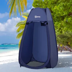 Tienda de Ducha Pop Up con Protección UV Techo Impermeable y Asa para Camping Playa 100x100x185 cm Azul Turquí - Ogal.Es