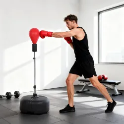 Punching Ball con Altura Ajustable en 136-154 cm y Base Rellenable Soporte y Guantes para Adultos y Adolescentes... - Ogal.Es