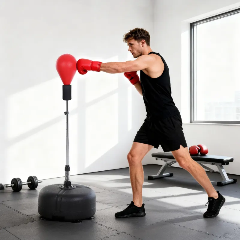 Punching Ball con Altura Ajustable en 136-154 cm y Base Rellenable Soporte y Guantes para Adultos y Adolescentes... - Ogal.Es