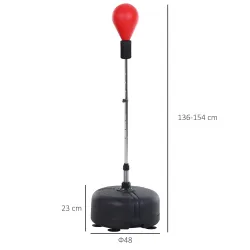 Punching Ball con Altura Ajustable en 136-154 cm y Base Rellenable Soporte y Guantes para Adultos y Adolescentes... - Ogal.Es