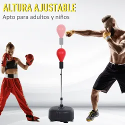 Punching Ball con Altura Ajustable en 136-154 cm y Base Rellenable Soporte y Guantes para Adultos y Adolescentes... - Ogal.Es