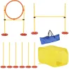 Conjunto 4 Obstáculos de Entrenamiento para Perro Set de Agilidad para Mascotas Estable Altura Ajustable de Aro ... - Ogal.Es